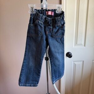 Old Navy Girls Denim Boot Cut Jeans Elastic Waist Pockets Size 2T